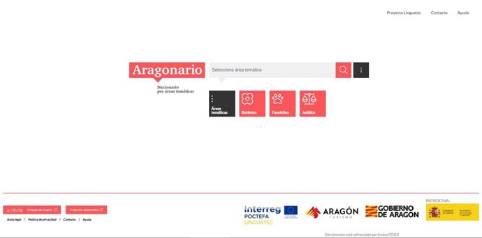 La sexta versión del Aragonario, que se puede consultar desde este mes de enero, incorpora como novedad tres vocabularios temáticos.