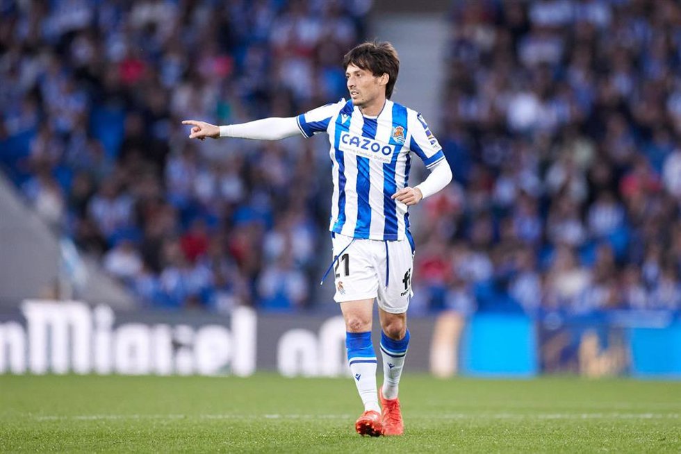 David Silva con la Real Sociedad