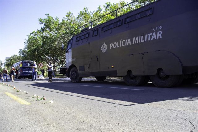 Un furgón de la Policía Militar en Brasilia en una imagen de archivo
