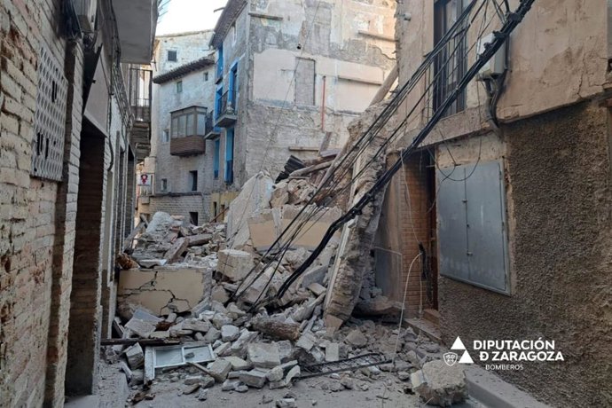 Estado del edificio tras el derrumbe.