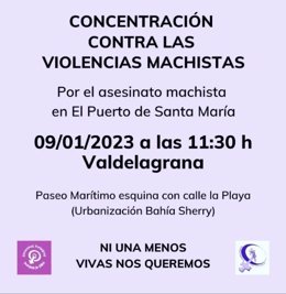 Convocatoria en El Puerto por el asesinato de una mujer en El Puerto a manos de su pareja