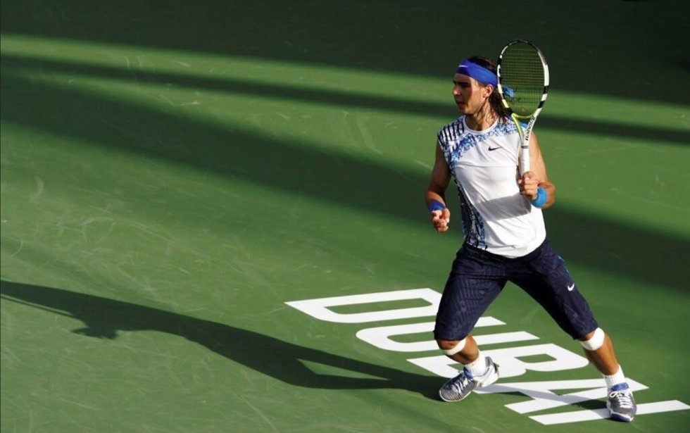 Rafael Nadal en acción en el DDFTC 2008