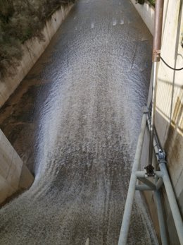 Desembalse del pantano d Guadiloba en una foto del pasado mes de diciembre