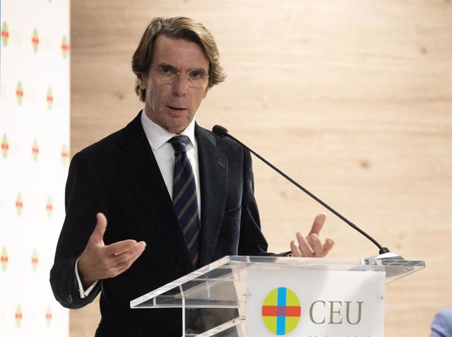 Archivo - El expresidente del Gobierno José María Aznar inaugura el Congreso Internacional 'Antonio Cánovas del Castillo: la Monarquía liberal española en la Europa del siglo XIX', en la Universidad CEU San Pablo, a 29 de noviembre de 2022, en Madrid (Esp