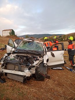 Archivo - Accidente de tráfico en Berceo (La Rioja)