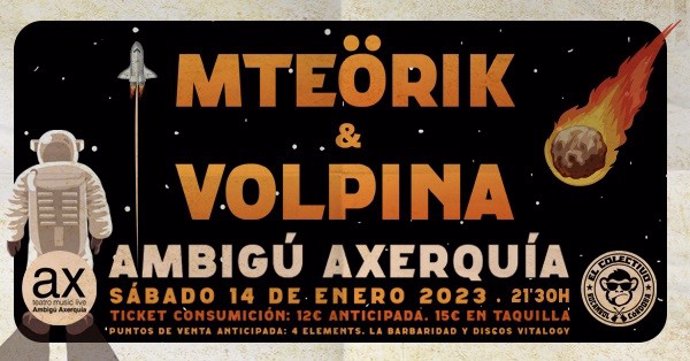 Cartel del concierto de Mterik y Volpina.
