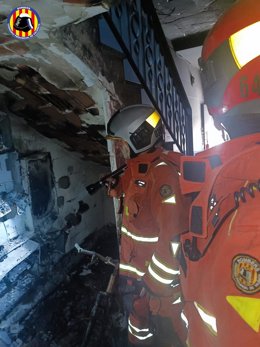 Incendio en el cuadro de contadores de una vivienda en Atzeneta d'Albaida