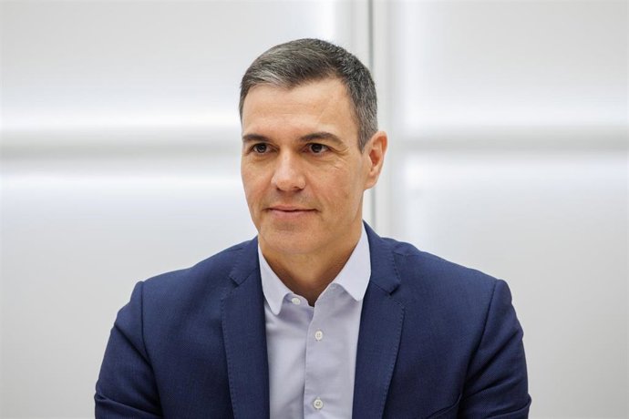 El secretario general del PSOE y presidente del Gobierno, Pedro Sánchez, durante la reunión de la Ejecutiva Federal del Partido Socialista, en la sede, a 9 de enero de 2023, Madrid (España).