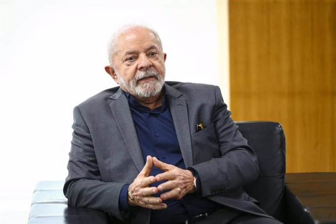 El Presidente de Brasil, Luiz Inácio Lula da Silva, en el Palacio de Planalto, Brasilia