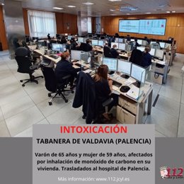 Gráfico elaborado por el 112 con datos sobre la intoxicación en Tabanera del Valdavia (Palencia)