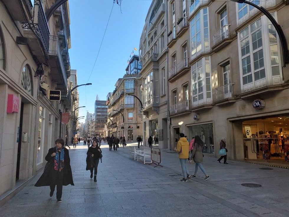 Archivo - Foto de archivo de la calle Príncipe en Vigo (Pontevedra).