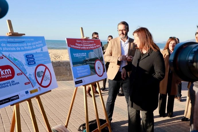 El alcalde de Palma, José Hila, y la presidenta del Govern, Francina Armengol.