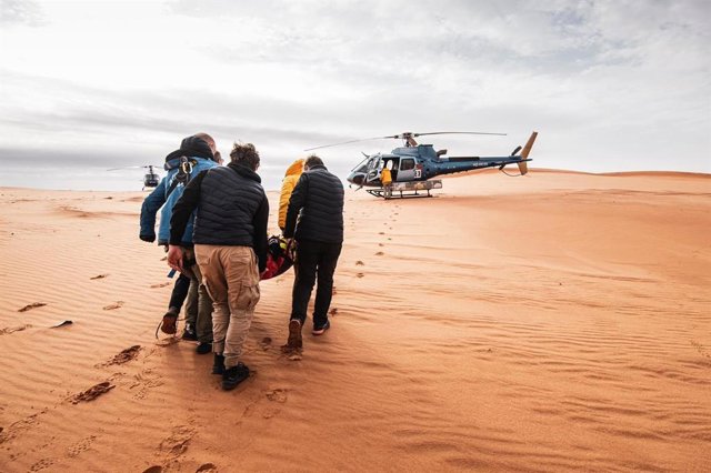 Joan Barreda és traslladat a un hospital en helicòpter.