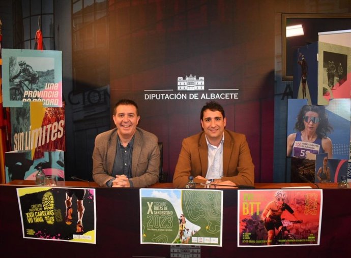 El presidente de la Diputación de Albacete, Santi Cabañero, junto al diputado de Deportes, Dani Sancha