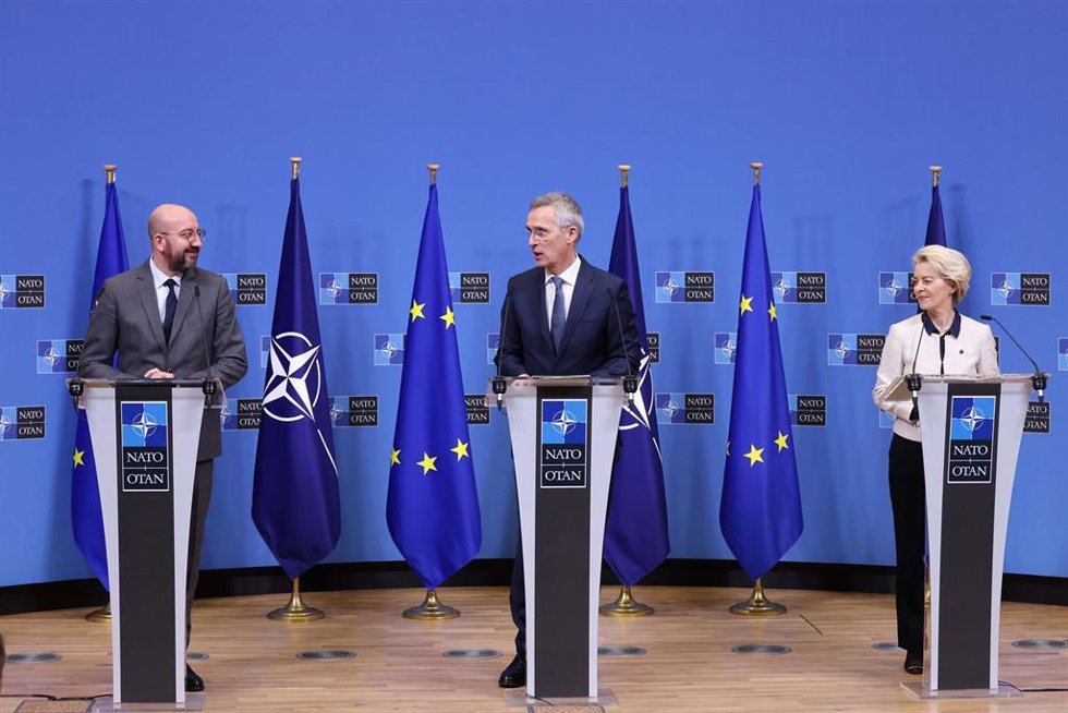 Comparecencia conjunta de Charles Michel, Jens Stoltenberg y Ursula Von der Leyen