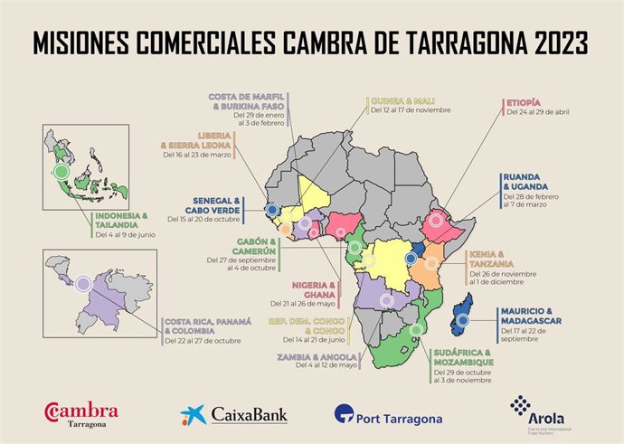 La Cámara de Tarragona realizará 15 misiones comerciales presenciales en 30 países en 2023