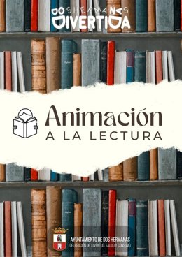 Cartel anunciador de las actividades organizadas por el Ayuntamiento de Dos Hermanas para fomentar la lectura entre los estudiantes de la ESO.