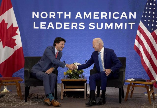 El presidente de EEUU. Joe Biden, y su homólogo canadiense, Justin Trudeau