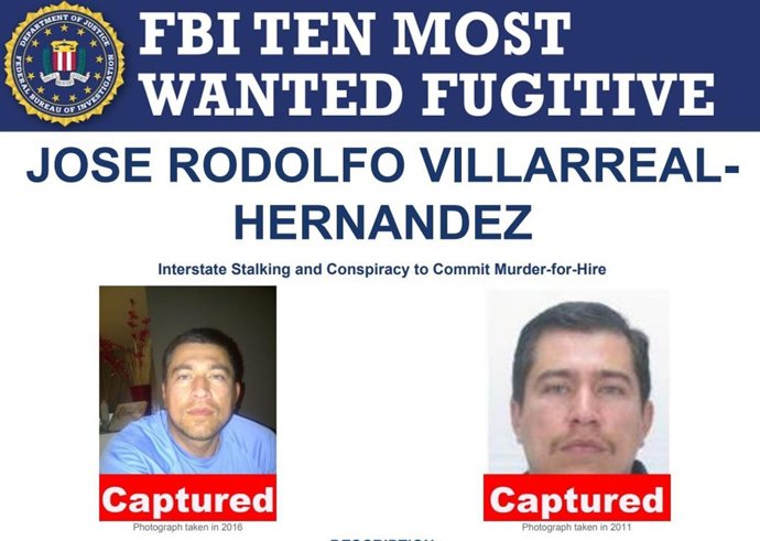 José Rodolfo Villarreal en la lista de fugitivos más buscados del FBI