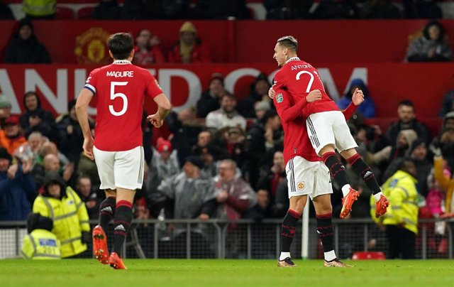 El jugador del Manchester United Antony celebrando un gol