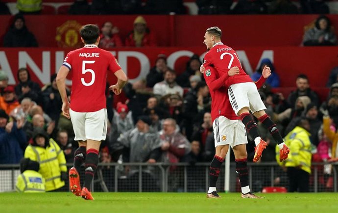 El jugador del Manchester United Antony celebrando un gol
