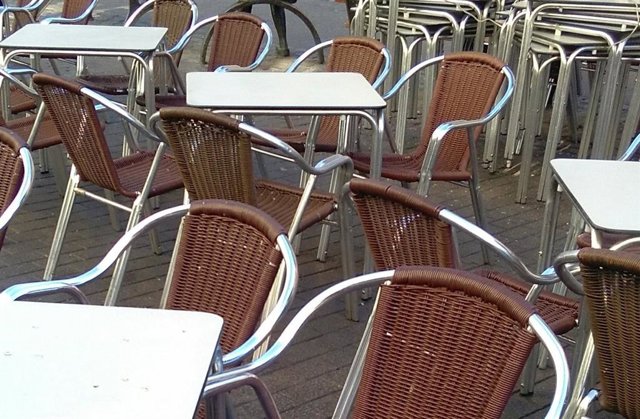 Archivo - Terraza de hostelería. 