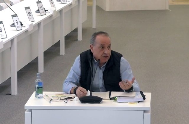 O perito enxeñeiro industrial José Manuel Lamela, no xuízo do accidente do Alvia