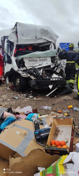 Varios heridos en una colisión múltiple en la A-62 en Zaratán (Valladolid).