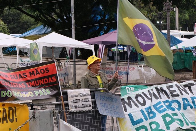 Un acólito de Jair Bolsonaro reclamando un golpe de Estado.