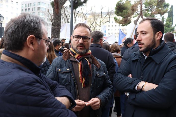 El alcalde de Lorca, Diego José Mateos, en la concentración en defensa del trasvase Tajo-Segura celebrada en Madrid