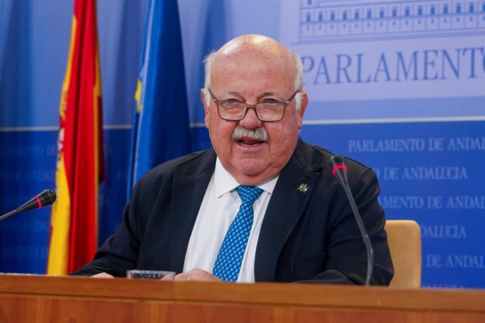 Rueda de prensa del presidente del Parlamento de Andalucía, Jesús Aguirre, sobre un balance del primer periodo de sesiones de la XII Legislatura a 11 de enero del 2022 en Sevilla (Andalucía, España)