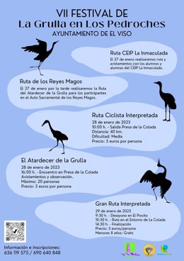 Cartel del Festival de la Grulla en Los Pedroches.