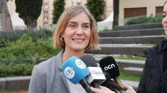 La líder de los comuns en el Parlament, Jéssica Albiach, en declaraciones a los medios