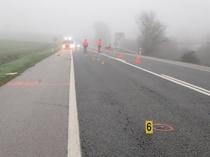 Fallece un motorista en un accidente en la N-240-A en Iza.