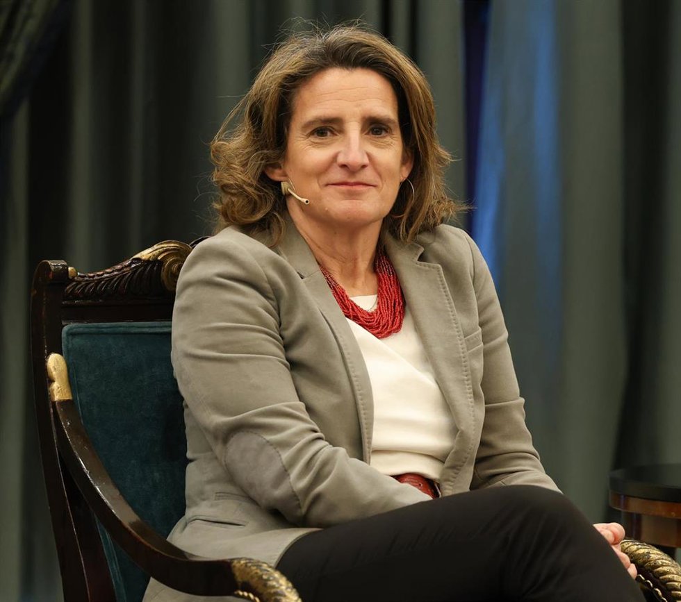 La vicepresidenta tercera y ministra para la Transición Ecológica y el Reto Demográfico, Teresa Ribera, participa en un desayuno informativo, en el Hotel Intercontinental, a 12 de enero de 2023, en Madrid (España). El desayuno es organizado por el Club 