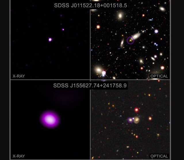 Un estudio ha revelado cientos de agujeros negros no identificados previamente utilizando datos del Catálogo de Fuentes Chandra y del Sloan Digitized Sky Survey (SDSS).