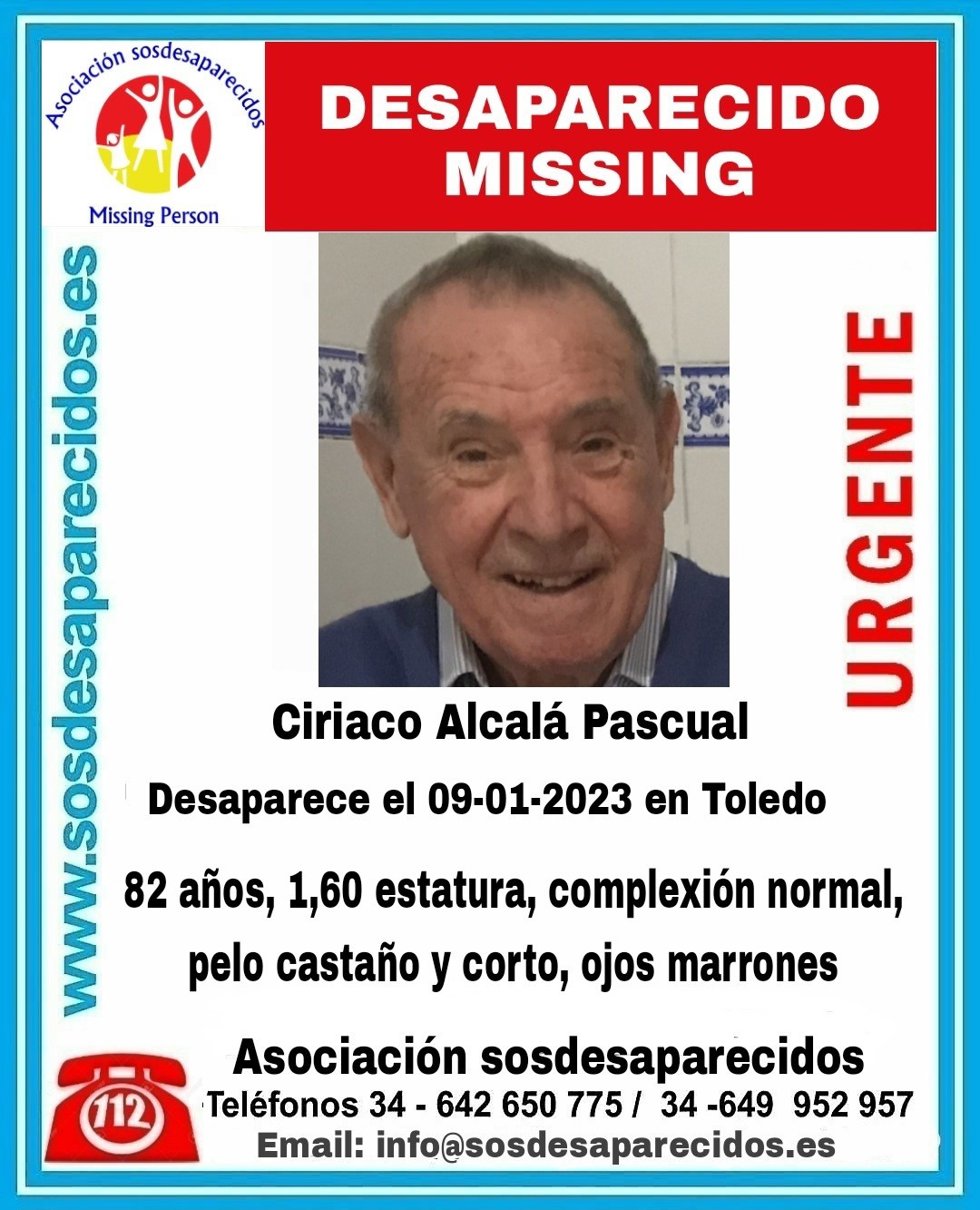 Ciriano Alcalá, desaparecido en Toledo