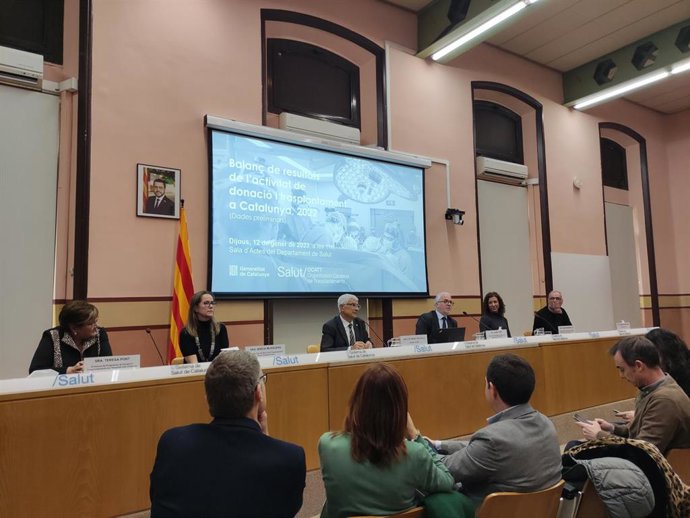 El conseller de Salud, Manel Balcells, en la rueda de prensa de balance de donación y trasplante de órganos, tejidos y células