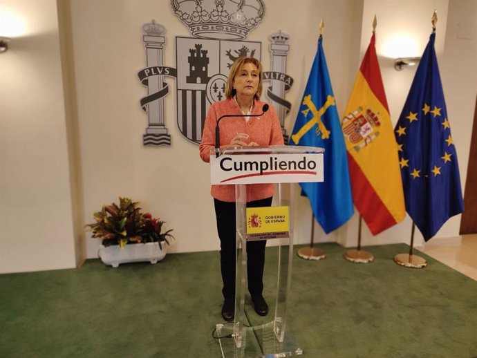 La delegada del Gobierno en Asturias, Delia Losa, en rueda de prensa.