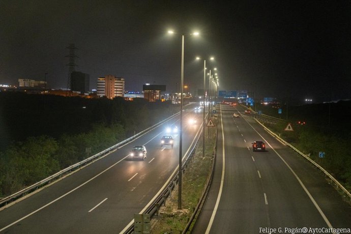 Iluminación del último kilómetro de acceso a Cartagena por la autovía A-30