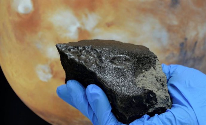 Fotografía del meteorito Tissint, cortesía de Kurt Kracher, Museo de Historia Natural de Viena.
