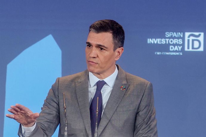 El presidente del Gobierno, Pedro Sánchez, clausura la XIII Edición del Foro Spain Investors Day en el Hotel Mandarín Oriental Ritz, a 12 de enero de 2023, en Madrid (España). La XIII Edición del Foro Spain Investors Day (SID) cuenta con la presencia de