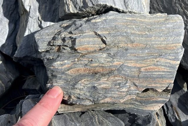 Boudinage en rocas de dolomita brechificada de la cordillera de Panamint (área de Wildrose, Parque Nacional del Valle de la Muerte).