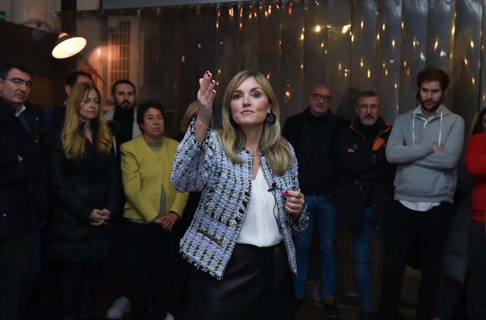 La nueva portavoz de Ciudadanos, Patricia Guasp, antes del acto fin de campaña de las primarias.