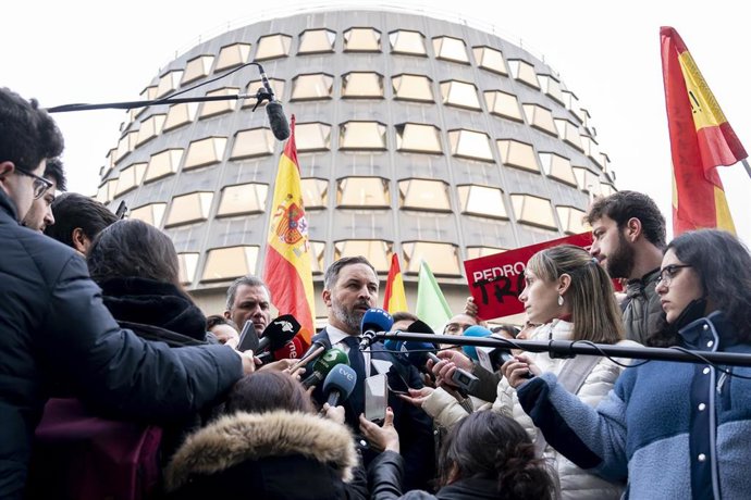 El presidente de Vox, Santiago Abascal, a las puertas del Tribunal Constitucional