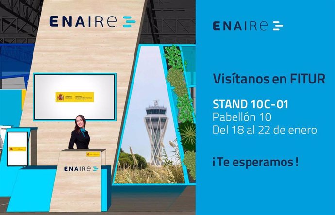 Imagen virtual del stand de Enaire.