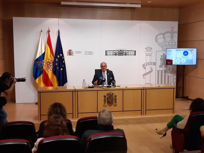 El delegado del Gobierno en Canarias, Anselmo Pestana, en rueda de prensa
