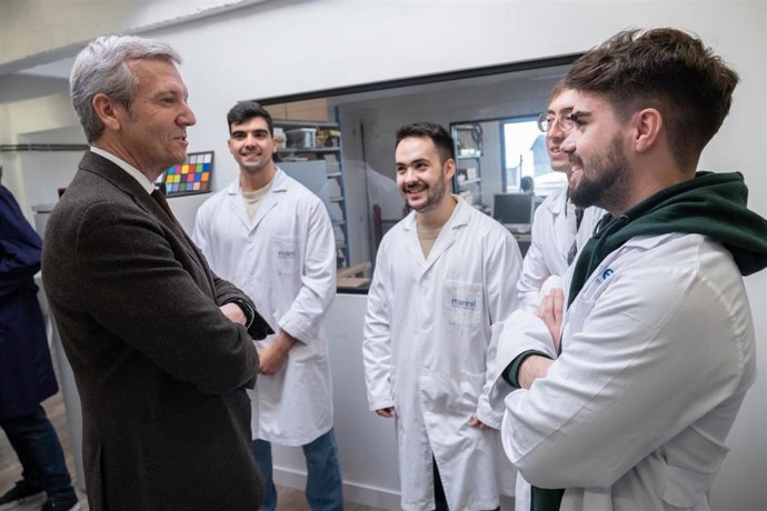 El presidente de la Xunta, Alfonso Rueda, visita la comapñía Marexi Advanced Technologies, empresa beneficiaria do programa Investigo