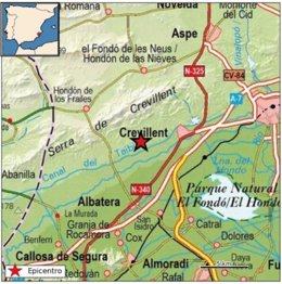 Registran un terremoto de magnitud 2,2 en el casco urbano de Crevillent