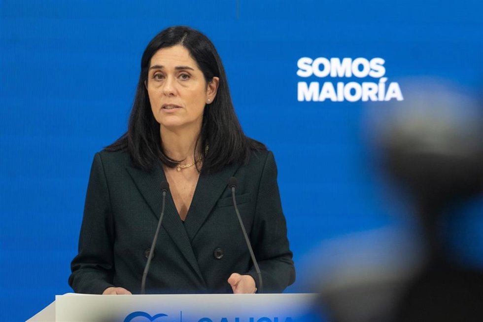 La secretaria general del PPdeG, Paula Prado, en rueda de prensa.